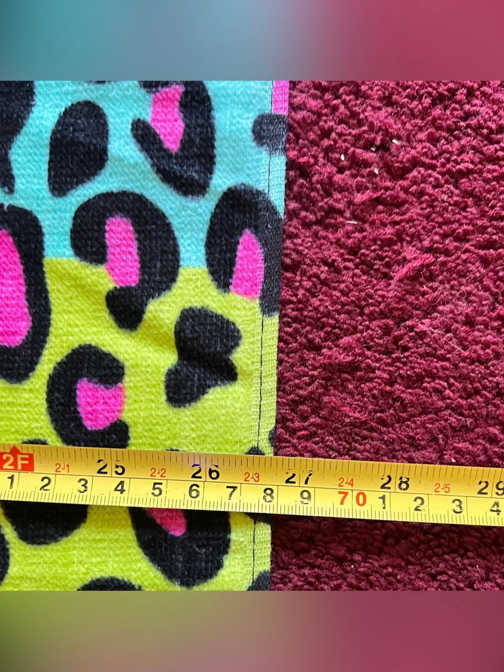 Colorful Leopard Print Striped Beach Towel